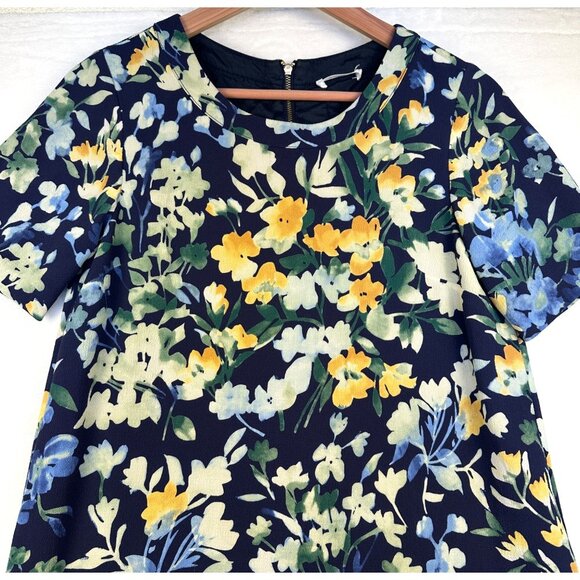 Slate & Willow Womens Blue Floral Throw Shift Dress S Short Feminine Fairycore - Picture 12 of 16